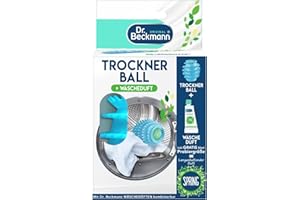 ‎DR. BECKMANN Dr. Beckmann Trocknerball | Für frische und kuschelig-weiche Wäsche | Mit Wäscheduft befüllbar | Verkürzt die Trockenzeit | inkl. Gratis-Probe Spring | 50 ml