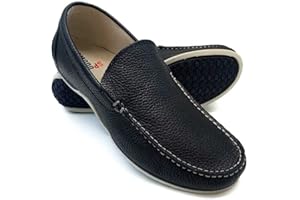 PAVARELLA ZAPATISIMOS - Náuticos para Hombre de Piel Verano de Vestir Casual Zapatos Caminar Cómodo Casual Moda Aire Libre