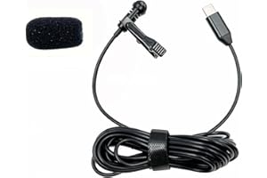 MICMXMO Mikrofon USB C do iPhone 15+/15 Pro Max, iPad Pro iPad 10, iPad Air 5/4, MacBook Pro/Air, Android Type-C, Galaxy S23/S22 Tab S9, Clip On Mini MIC do strumieniowego przesyłania na żywo, 3M
