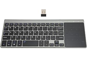 ZUNATE Bezprzewodowa Klawiatura Touchpad z Touchpadem, Bezprzewodowa Klawiatura QWERTY 2.4G z Gładzikiem, Przenośna Ultra-cienka Ergonomiczna Maszyna do Pisania, do Komputera Laptop Tablet
