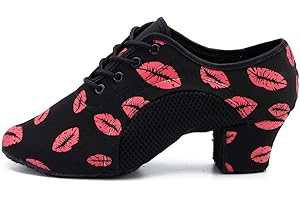 HIPPOSEUS Zapatos de Baile Latino Modernos para Hombres y niños, Zapatos de Baile Social con Cordones para Fiestas de salón y Salsa