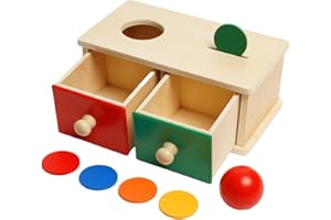 Siairo Montessori-Spielzeug für Kleinkinder, Münze und Ball, 2-in-1-Drop-Box, Objekt-Permanenzbox für Kleinkinder, Babys, Vorschulkinder