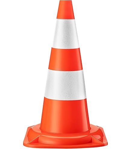 Cono Stradale Birillo UTILFER - Bicolore Rosso/Bianco, Fascia Rifrangente | H 33 Cm, L 22,6 Cm - Foto 12