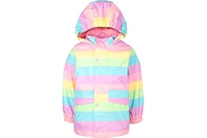 Fringoo Raincoat for Kids Age 2-8 Outdoor Waterproof Jacket with Warm Fleece Lining and hood for Boys and Girls Lightweight and Machine Washable