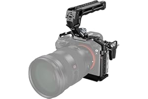 SMALLRIG A7 III / A7R III Kamerakäfig-Set für Sony Alpha 7 III/Alpha 7R III, vollständiger Käfig mit oberem Griff für ARRI und Kabelklemme, integrierter Kaltschuh und NATO-Schienen – 4198