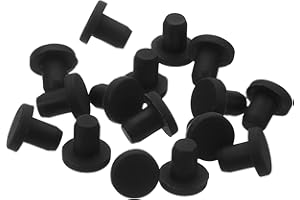 QUARKZMAN 16 Pezzi Tappo in Gomma Nero, 4,3mm Tappo Fori per 4mm/0,16" Foro, Copriforo Silicone Coperture per Provetta Laboratorio