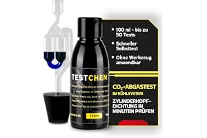 eluxion TESTCHEM Testare med cylinderhuvud 100 ml – CO2-avgastest för kylvatten och kylsystem – testkit för testning av defek