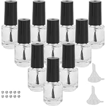Lurrose Leere Nagellackflaschen 5 Ml Mit Pinsel | 5 Stück | Quadratische Form, Perfekt Für DIY & Reisen