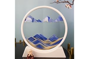 YAIHE Moving Sand Art Picture Silicon Rubber Round Frame Sandscapes in Motion Dynamic Design Sand Art Creation Relaxing Toy Desktop Wall Painting Creation