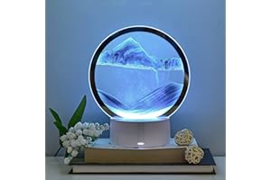FUFRE Sandbild Zum Drehen, 3D Sanduhr Tiefsee-sandlandschaft Mit Lichtern, Dynamisches Sandbild, Bewegende Sandkunst, Sandbilder Rund, Für Zuhause, Büro, Arbeit, Dekoration, Einzugsgeschenk (blau)