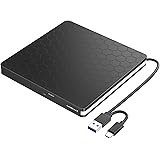 External DVD Drive, Amicool USB 3.0 Type-C CD DVD +/-RW Optical Drive USB C Burner Slim CD/DVD ROM Rewriter Writer Reader Por
