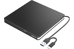 ‎AMICOOL Amicool External DVD Drive, USB 3.0 Type-C CD DVD +/-RW Optical Drive USB C Burner Slim CD/DVD ROM Rewriter Writer Reader Portable for PC Laptop Desktop MacBook Mac Windows 7/8.1/10 Linux OS Apple