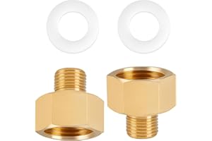 ITHARON 2 Pièces Raccord Réducteur En Laiton 1/4 Pouce à 1/2 Pouce, Manchon Réducteur Hexagonal En Laiton, Les Réducteurs à Filetage Interne Et Externe Sont Utilisés Pour La Conversion de Tuyauterie