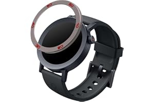 kwmobile Samoprzylepny pierścień ochronny kompatybilny z CMF by Nothing Watch Pro 2 (D398) - Ramka do smartwatcha szaro-zielona, Szary/czerwony