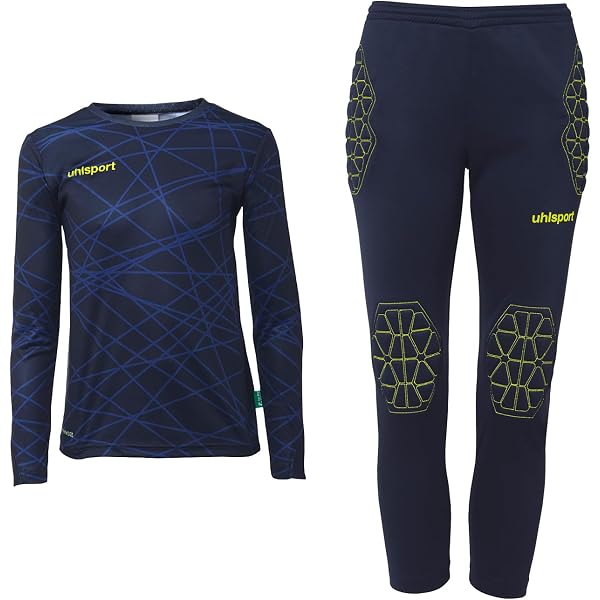 Maillot De Gardien De But Enfant 6-16 Ans - Ensemble Rembourré T-Shirt Manches Longues + Pantalon Jogging
