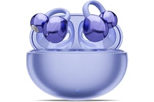 Feelhap Open Ear Kopfhörer Bluetooth 5.4 mit 4,3 g Lightweight,Clip-On Kopfhörer Sport Open Ear kabellose Earbuds,Sportkopfhörer mit Ohrhaken Ear Clip,Komfort-Ohrhörer für Sport,Laufen (Lila)