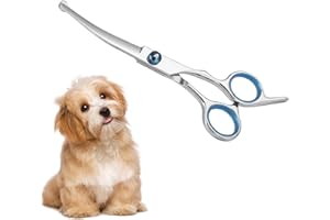 DOETYD Pet Grooming Scissors, Upper Curved Pet Grooming Scissors Set with Safety Rounded Tips, 6.7-Inch, Stainless Steel, Pet Cat and Dog Hair Trimming, Professional Pet Hair Care Tool.