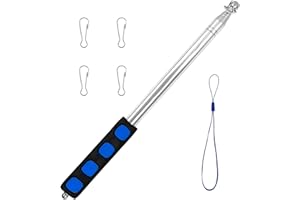 WYTNB 8.2ft Telescopic Handheld Flagpole, Stainless Steel Extendable Flag Stick, Lightweight Portable Guide Flag Pole, Retractable Teaching Pointer, Flag Pole with Anti-Slip Grip Lanyard 4 Clips for Tourist