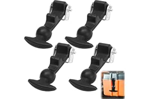 GOMETY Lot de 4 supports de capot élastiques en caoutchouc, fermeture de capot en métal, poignée en T élastique, absorption des chocs, fermeture à serrage en acier inoxydable, convient pour les boîtes à