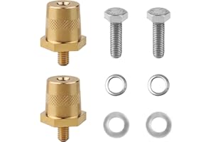 HJJMN Thread Installation Battery Tone Post Adapter Kit, 2 Brass Negative Positive Extender, Battery Side Terminal Charging Posts, Battery Pole with Steel Screws and Spacers for Lithium Car BatteriesM8 (M8)