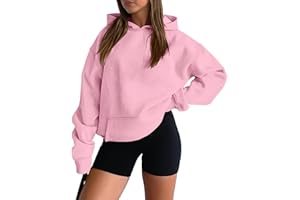 KISSMODA Women Hoodies Long Sleeve Kangaroo Pocket Pullover Trendy Basic Oversized Sweatshirts