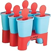 Clazkit Set of 6 Plastic Reusable Ice Pop Makers, Homemade Popsicle/Frozen Ice Cream/Kulfi Candy for Children & Adults - Mult