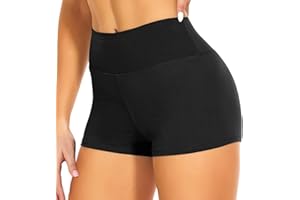 JiaYouLC High Waisted Mini Pants, Women's Stretchy Anti Chafing Shorts Yoga Gym Cycling Sports Running Workout Hot Pants