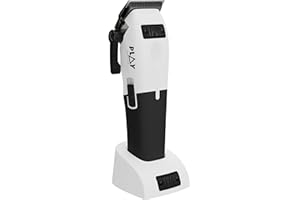 TPOB Play Barber Hair Clippers for Men 7500 RPM with Rubber Green/Black/Pink Grips (White)