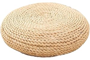 WBTY - Cuscino da meditazione giapponese, con tatami giapponesi, cuscino naturale in paglia, cuscino rotondo per yoga, cuscino a maglia per giardino, decorazione della sala da pranzo