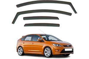 AIRFLUX Juego de 4 deflectores de viento compatibles con Ford Focus MK2 5 puertas Hatchback 2005 2006 2007 2008 2009 2010 2011.