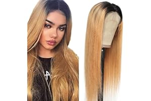 LAKAISA Parrucca Donna Capelli Veri Umani Bionda 180% Density 4x4 Free Part Lace Front Wig Human Hair Brazilian Remy Wig Straight Glueless Human Hair Wig Blond Color 24 Inch