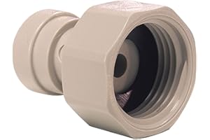 JOHN GUEST PIPE CONNECTOR. Push-fit Tube O.D. 1/4" to 1/2" BSP Thread. Speedfit Part No CI320814S. Inch Size Threaded Acetal Fittings for Drinks Dispensers and Pure Water.