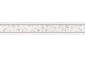 A.S. Création Bordüre Only Borders Borte 5,00 m x 0,10 m creme grau weiß Made in Germany 681614 6816-14