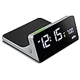 Braun Digital Alarm Clock with VA LCD Display, 10W Qi Wireless Fast-Charging Pad, Automatic Backlight Adjustment, Quick Set, Beep Alarm in Grey, model BC21G.
