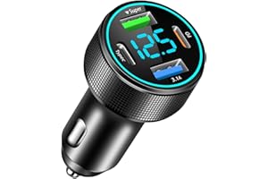 GEMCOO 66W Caricatore Auto USB C, 4-porte Accendisigari USB C con ricarica rapida QC3.0 e PD30W, Caricatore Auto Accendisigari con voltmetro a LED per iPhone16/15/14/13/12, Samsung Galaxy, iPad