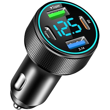 Caricabatteria Auto Rapido USB E USB-C – Spina Accendisigari Universale 5 Porte - Foto 2