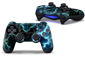SKINOWN Skin Sticker Schutzhülle für PS4 Playstation Controller Green Lightning
