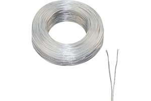 ZoZoMaiy Cable eléctrico transparente de 30 m, 24 AWG, cable de PVC transparente, 2 núcleos, diámetro 1,8 x 3,6 mm, para lámparas de timbre, aparatos eléctricos