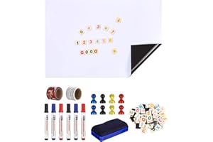 Whiteboard Folie, JOFLVA 44 * 90cm Whiteboard Folie Selbstklebend DIY Weiß Magnet Memoboards mit 6 pcs Marker, Schwammradierer
