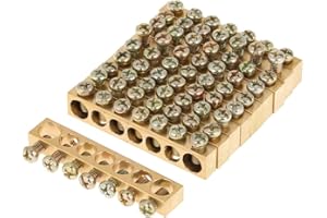 CHICIRIS Barra neutra a terra in ottone con terminale a vite per distribuzione elettrica a 7 fori ， Barre di messa a terra da 10 pezzi