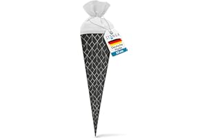 itenga Geschwisterschultüte 35cm Geschenkverpackung Schultüte Zuckertüte klein für Erwachsene Kinder Party (Abstrakt schwarz weiß)