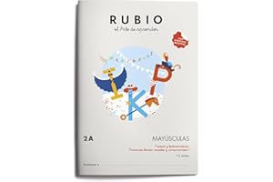 2A Mayúsculas RUBIO | Aprender a escribir en mayúsculas letras vocales: I, O, E, A, U y consonantes Y, L, P, M, S, T, N, D, F. Trazos y lectoescritura. | +4 años