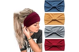 AIZIYIN Boho Headband for Women Elastic Soft Head Scarfs Hairband head Wrap Bandanas for Women Yoga Sport Hairbands (P4COLOR3)