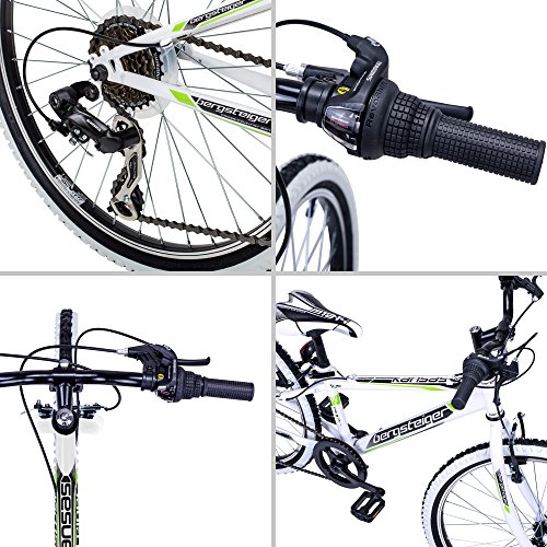 Bergsteiger Kansas 24 Zoll Mountainbike, Hardtail, Shimano-Schaltung, Kenda Weißwandbereifung, geeignet für 8 – 11 Jahre - 9