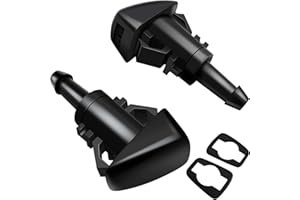 MEZOKUCEL 2Pcs Ugello Tergicristalli, Ugello Lavavetro per Getto d'Acqua per Tergicristallo Pompe Lavavetri Auto, Nero Plastica Ugello Tergicristallo Ugello Spruzzatore, per Getto d'acqua (nero)