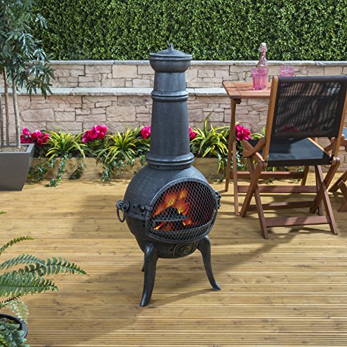 109cm Medium Cast Iron Chiminea Garden Outdoor Store
