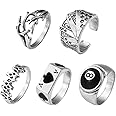 Shining Diva Fashion Latest Stylish Metal Boho Midi Finger Rings for Women and Girls - Set of 5 (rrsd14199r), Silver