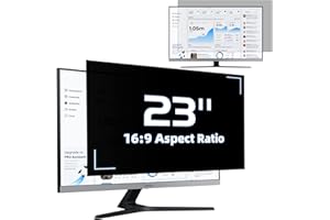 Mamol 23 Inch Computer Privacy Screen Filter for 16:9 Widescreen Monitor, Anti Glare & Blue Light Filter, Removable Computer Monitor Privacy Shield, Anti-Scratch Screen Protector Film 23 in