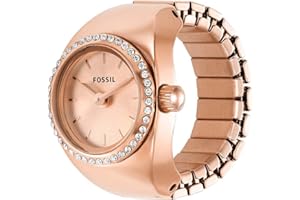 Fossil Montre Ring pour Femmes, Mouvement à Quartz à Deux Aiguilles avec Bracelet en Acier Inoxydable