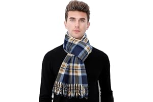 Mayoii Men's Scarf, Plaid Check Autumn Winter Faux Cashmere Scarf, Soft and Warm Winter Neckerchief, Stylish Accessory for Business and Outdoor ActivitiesTartan Shawl Women